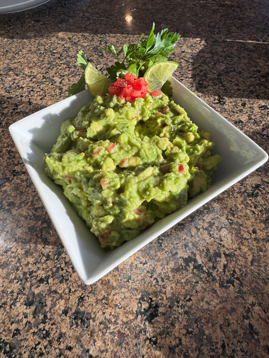 Chef Jim Ruch's Guacamole with Lime Zest and Diced Tomato, Jalapeño and Shallots