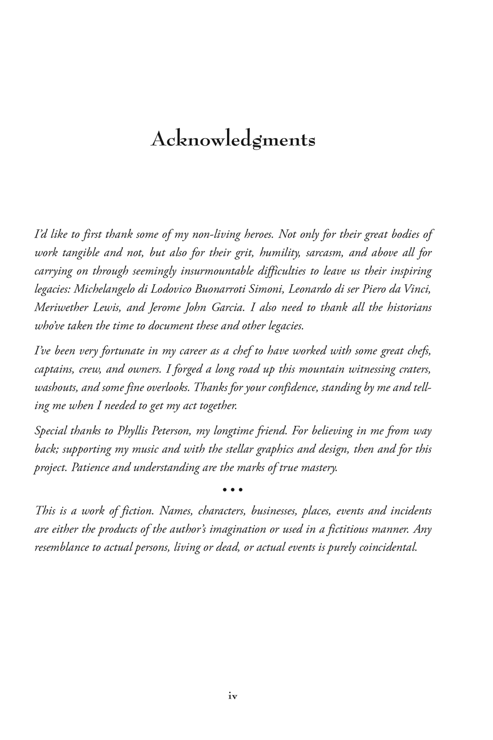 Chef Jim Ruch Describes his acknowledgments for Chef Chronicle